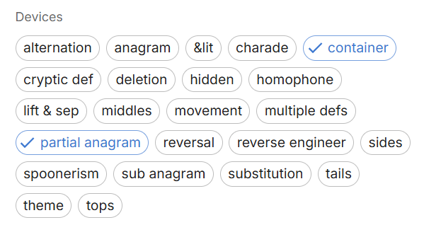 A list of crossword devices